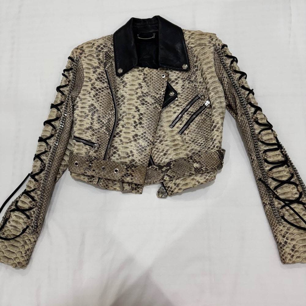 Philipp Plein Leather Biker Luxury size M